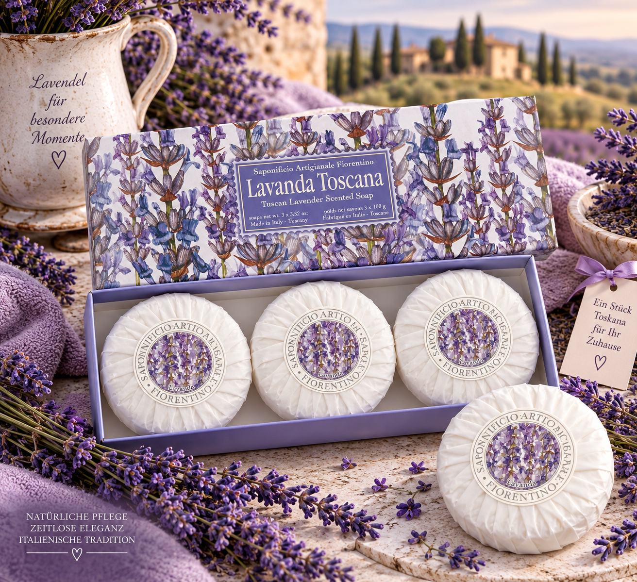 saponificio-fiorentino-seifenset-lavanda-toscana-3x100-g image 2