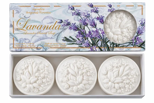 saponificio-fiorentino-lavanda-seifenset-3x125-g-lavendel image 1