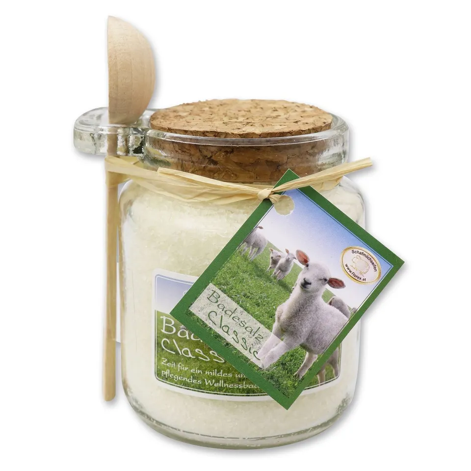 florex-classic-badesalz-schafmilch-300-g-glas-mit-l-ffel image 1