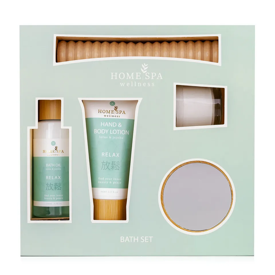accentra-home-spa-badeset-jojoba-lotus-holzbox-geschenkset image 1