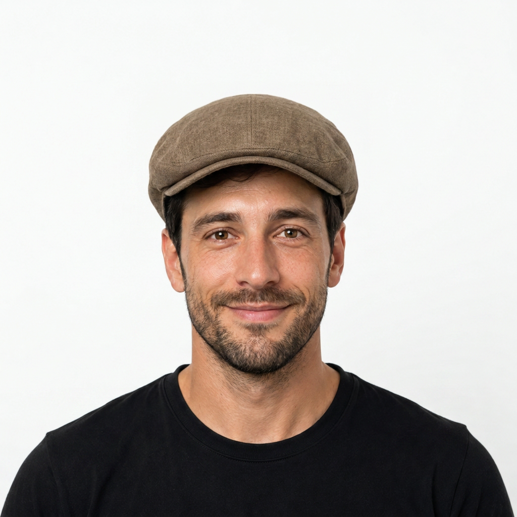 samis-flatcaps-flatcap-leinen-schieberm-tze-oliv-s image 2