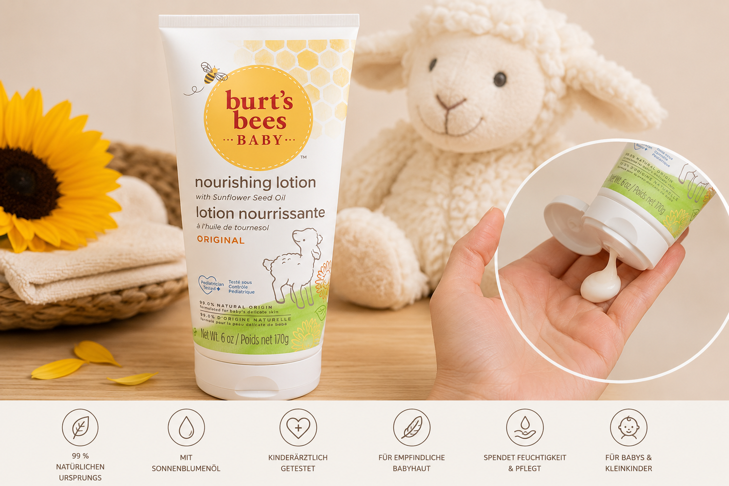 burt-s-bees-baby-nourishing-lotion-babylotion-170-g-sonnenblumen-l image 2