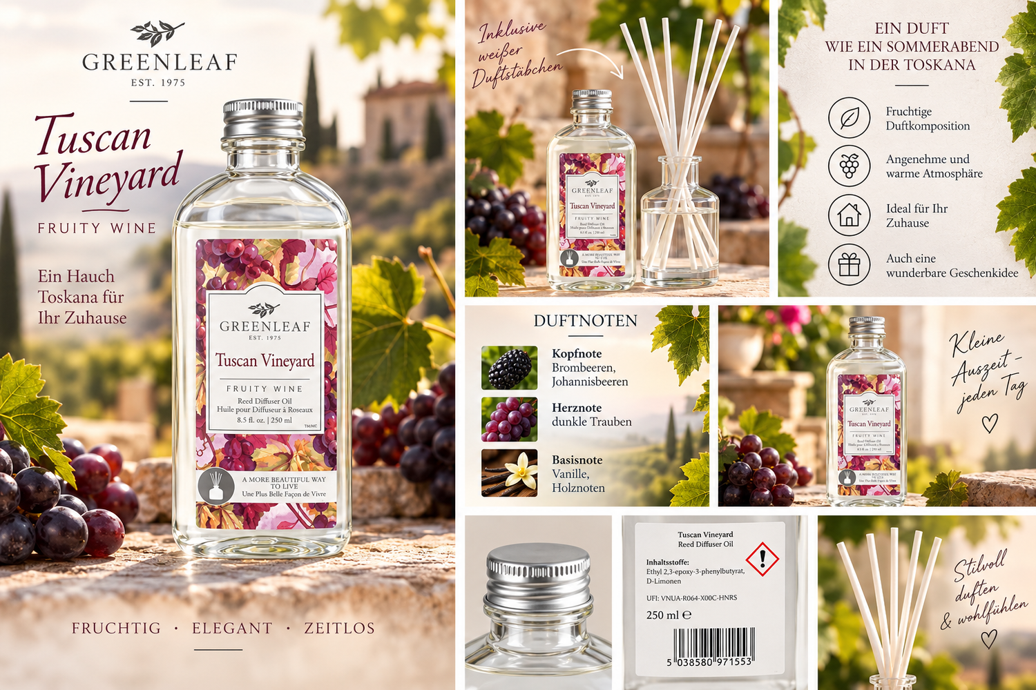 greenleaf-tuscan-vineyard-diffuser-l-250-ml-fruchtig-st-bchen image 3