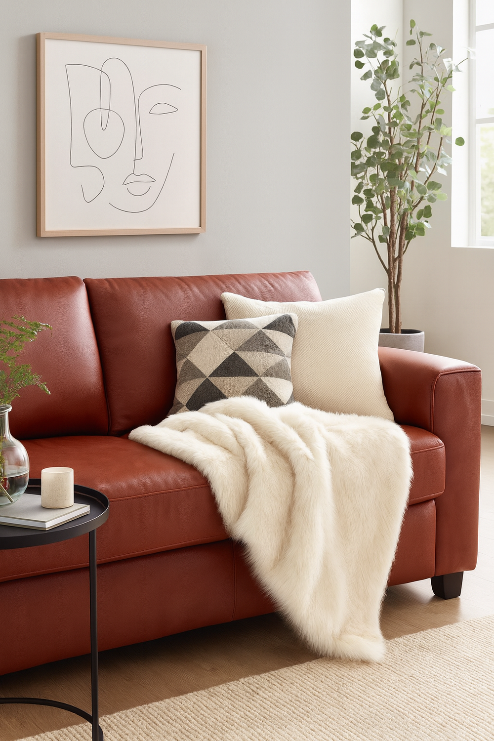 heine-home-plaid-wohndecke-felloptik-140x170-creme-schwarz image 1