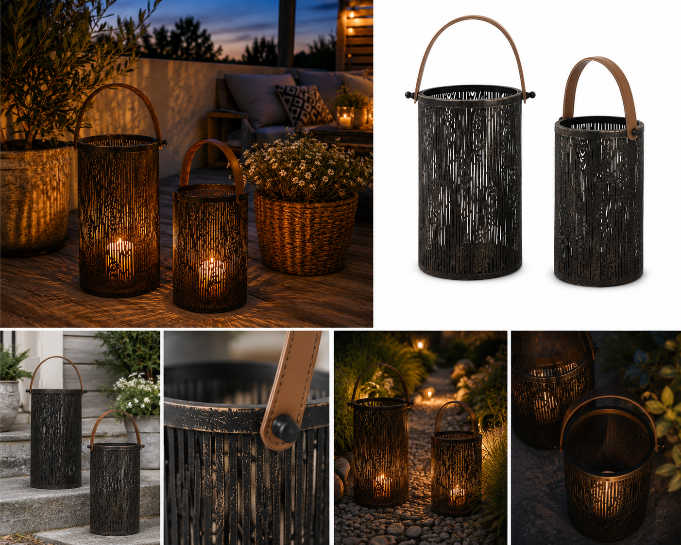 outdoor-laternen-2er-set-metall-mit-griff-windlichter image 3