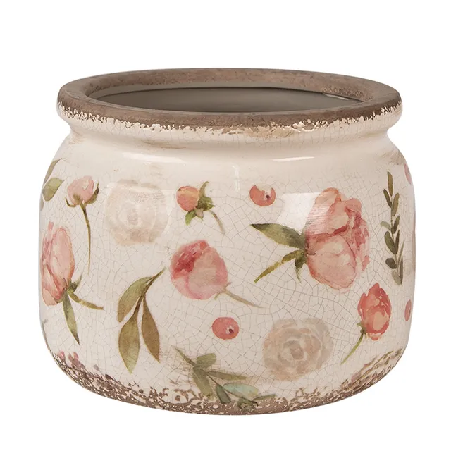 clayre-eef-blumentopf-keramik-beige-rosa-20x15-cm image 1