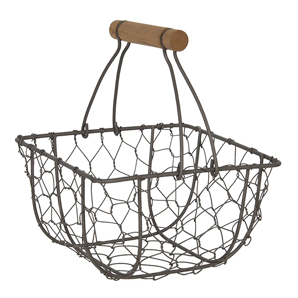 clayre-eef-aufbewahrungskorb-eisen-schwarz-holzgriff-16x16x20 image 1