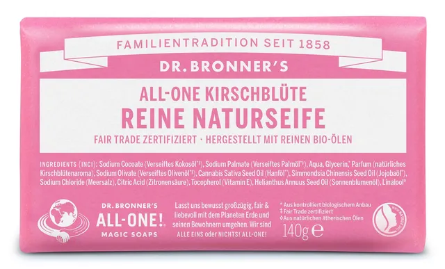 dr-bronner-s-naturseife-kirschbl-te-140-g-st-ckseife-bio image 1
