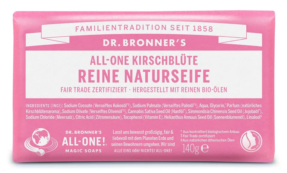 dr-bronner-s-naturseife-kirschbl-te-140-g-st-ckseife-bio image 1