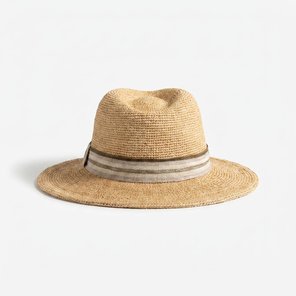 samis-traveller-raffia-strohhut-natur-band-oliv-rollbar image 3