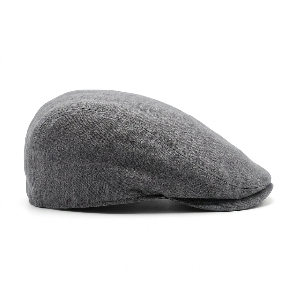 samis-flatcaps-schieberm-tze-leinen-anthrazit-meliert-sommer image 2