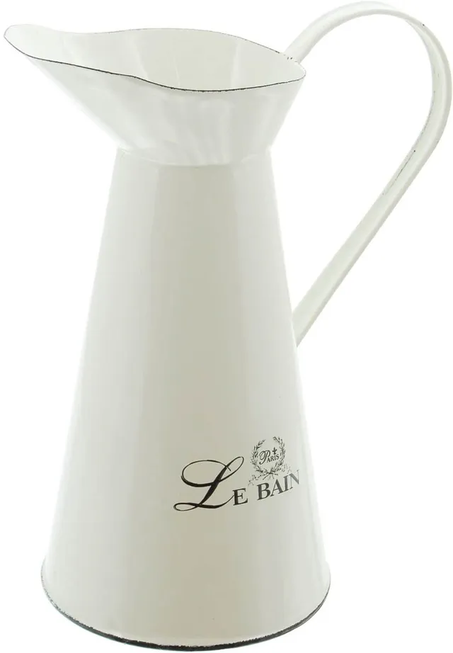 le-bain-waschkrug-shabby-metall-creme-wei-26-cm-vintage image 1