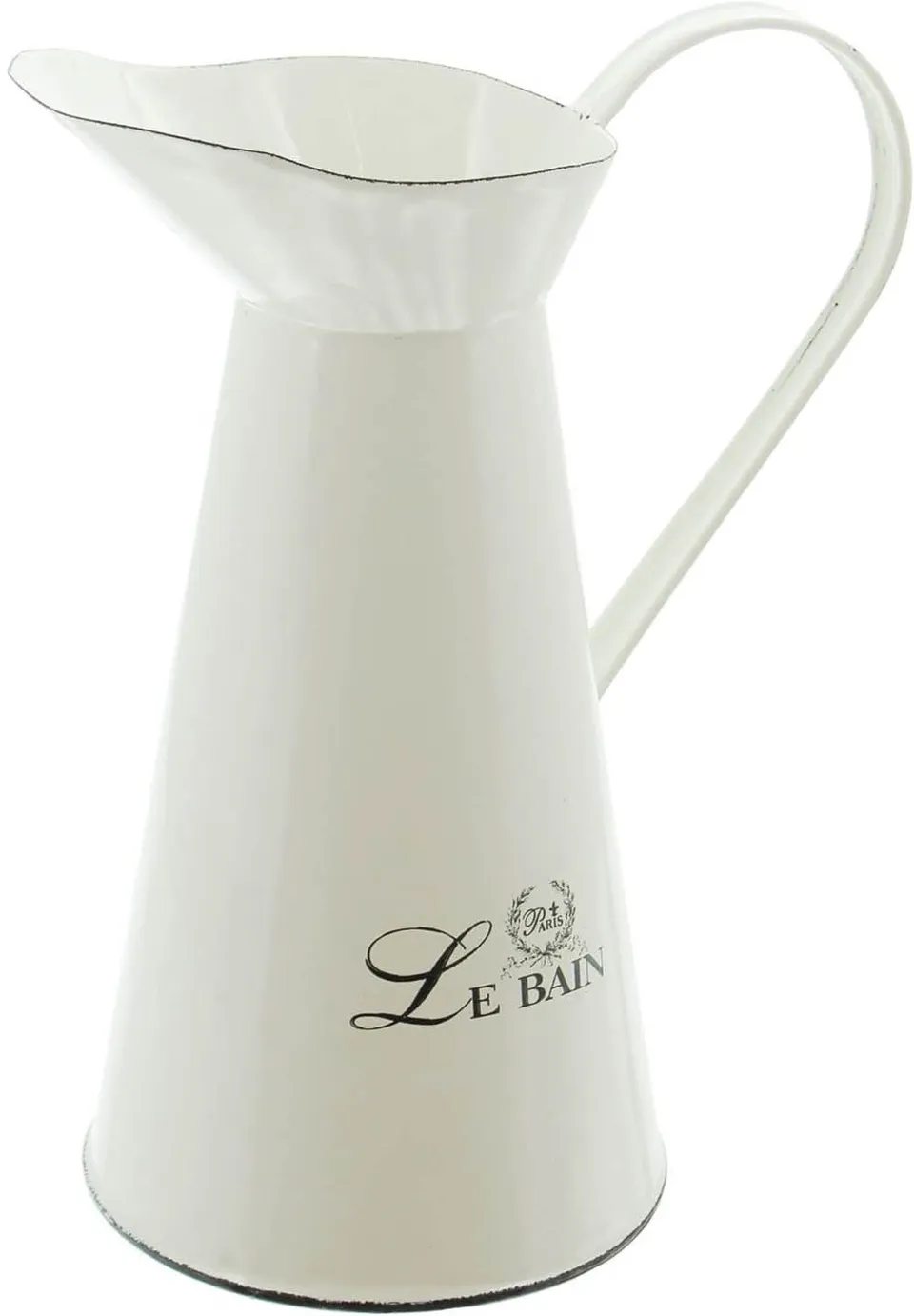le-bain-waschkrug-shabby-metall-creme-wei-26-cm-vintage image 1