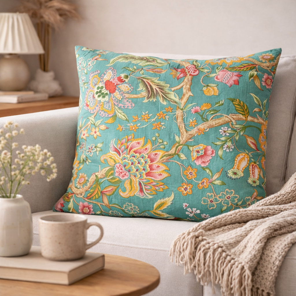au-maison-quilt-dekokissen-50x50-cm-floral-baumwolle image 2