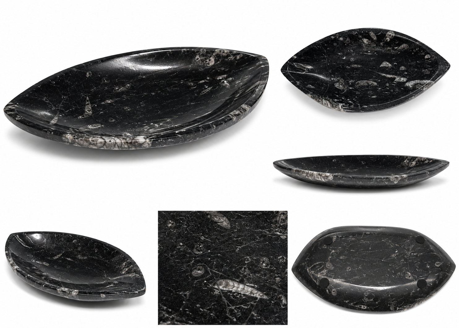 orthoceras-fossilienstein-dekoschale-schwarz-18x10-cm-unikat image 1