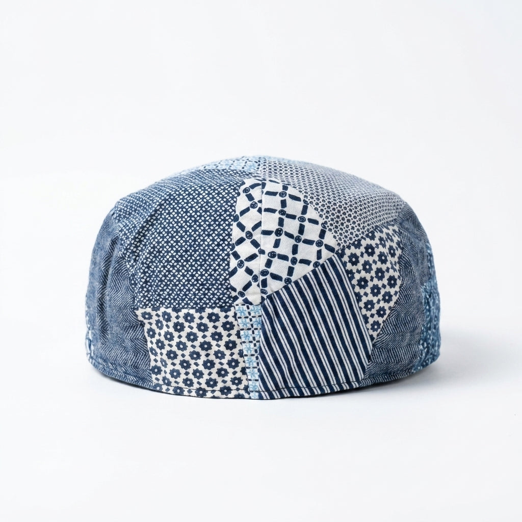 samis-flatcap-leinen-patchwork-sommer-anthrazit-meliert image 3