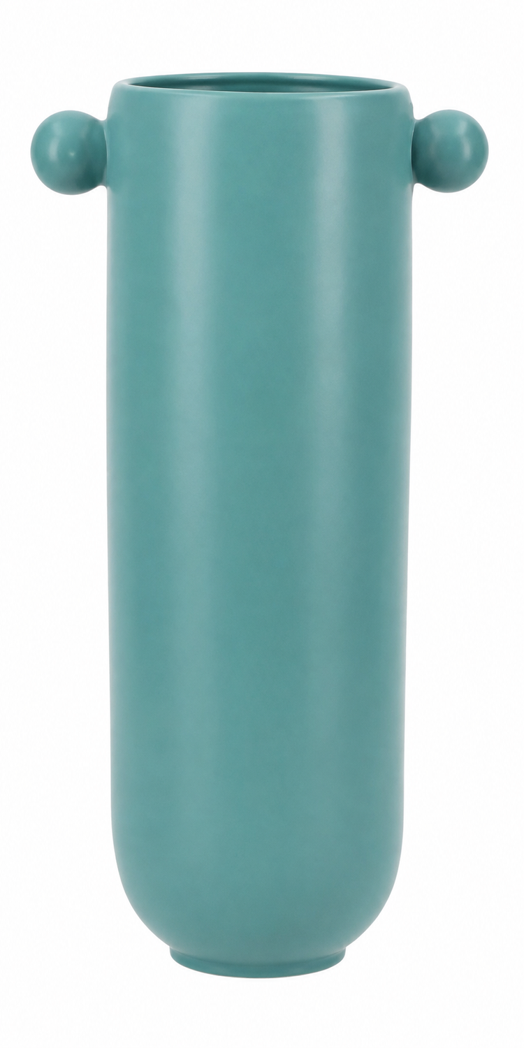 nesbel-couch-dekovase-t-rkis-30-cm-vase-mit-kugelgriffen image 1