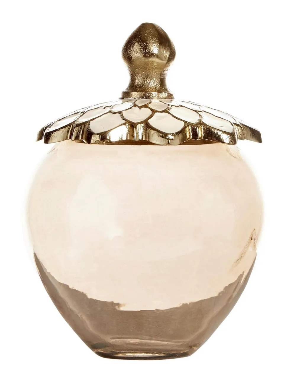 heine-home-deko-dose-glas-emaille-grau-creme-17x10-cm image 1