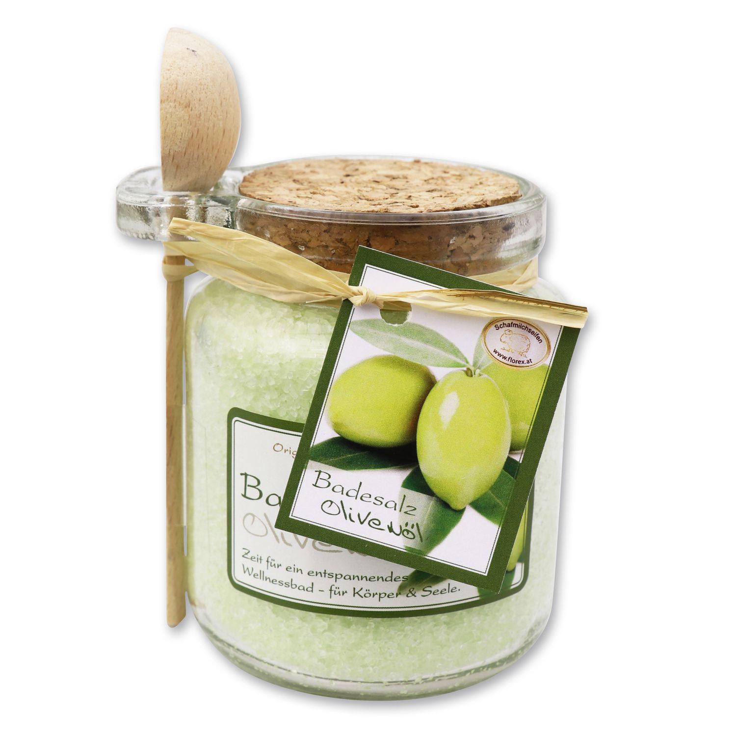 florex-badesalz-oliven-l-glas-holzl-ffel-300-g image 1