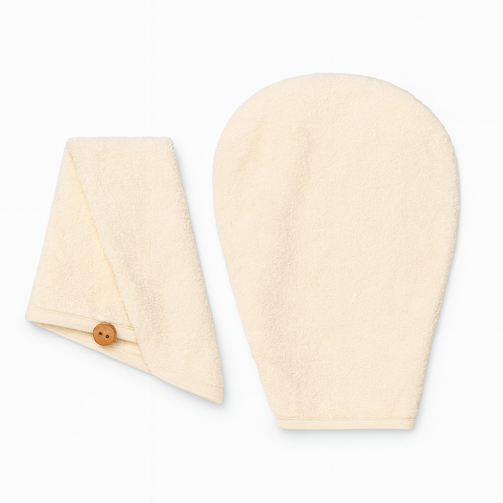 croll-denecke-haarturban-bambus-2er-set-cremewei-haarhandtuch image 3