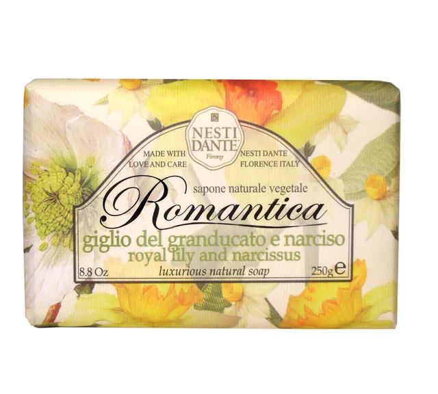 nesti-dante-romantica-seife-lilie-narzisse-250-g-naturseife image 1