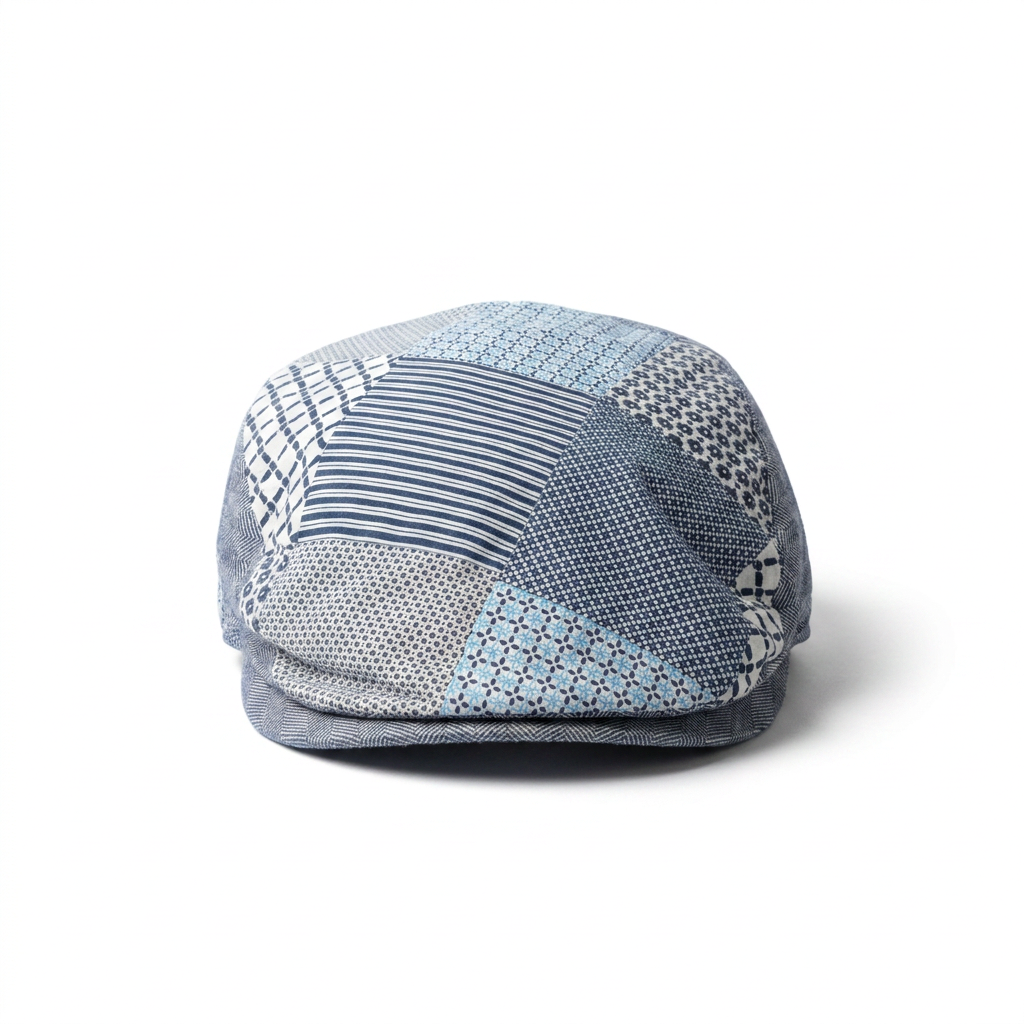 samis-flatcap-leinen-patchwork-sommer-anthrazit-meliert image 1