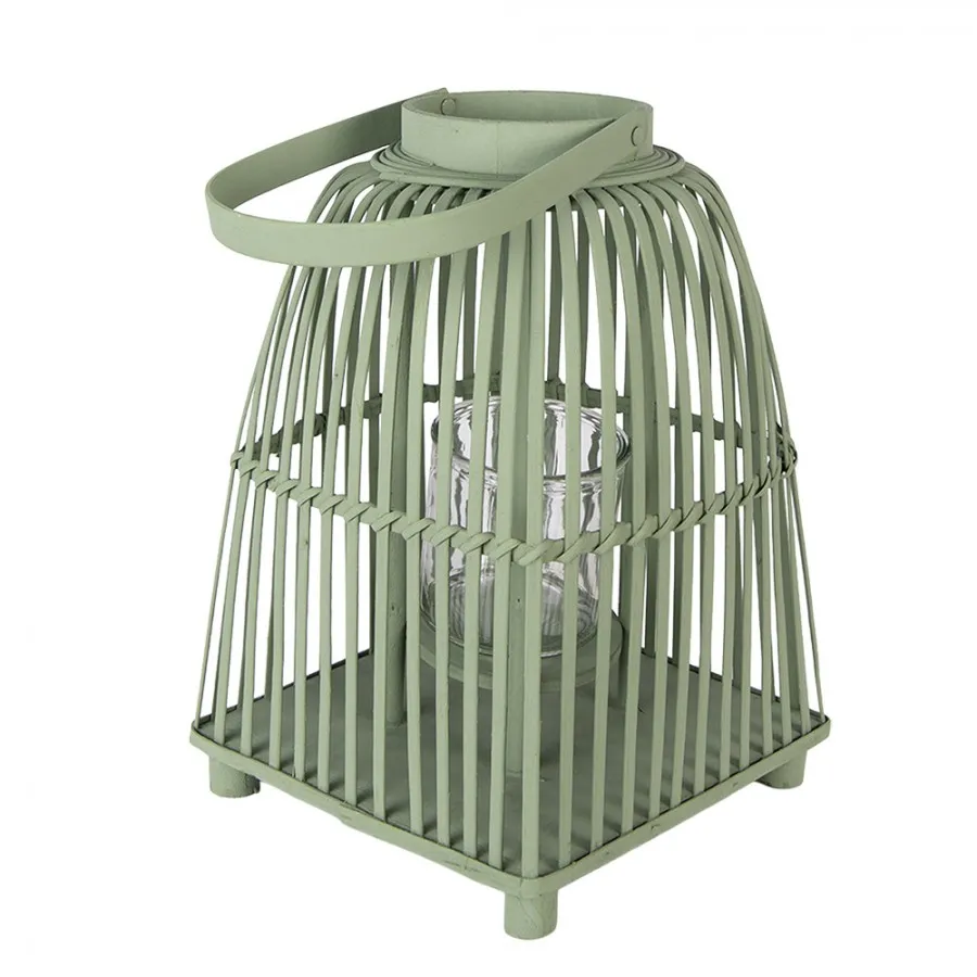 clayre-eef-windlicht-gr-n-rattan-glas-24x24x36-cm image 1