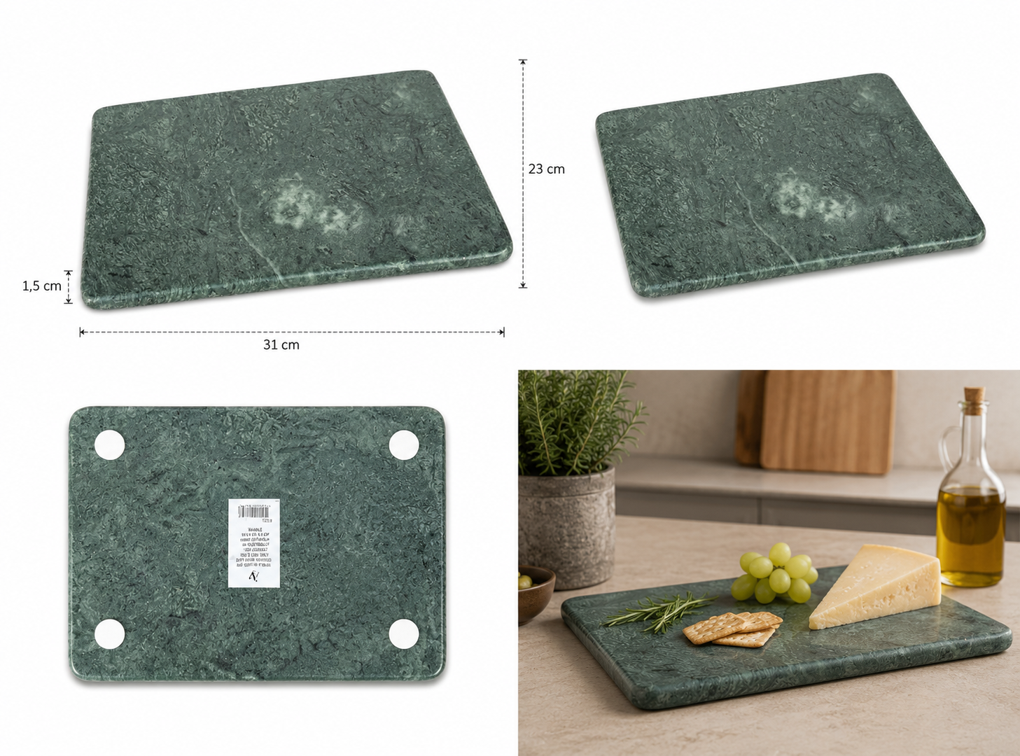 nesbel-marmor-servierplatte-f-e-wei-gr-n-31x23-cm image 2