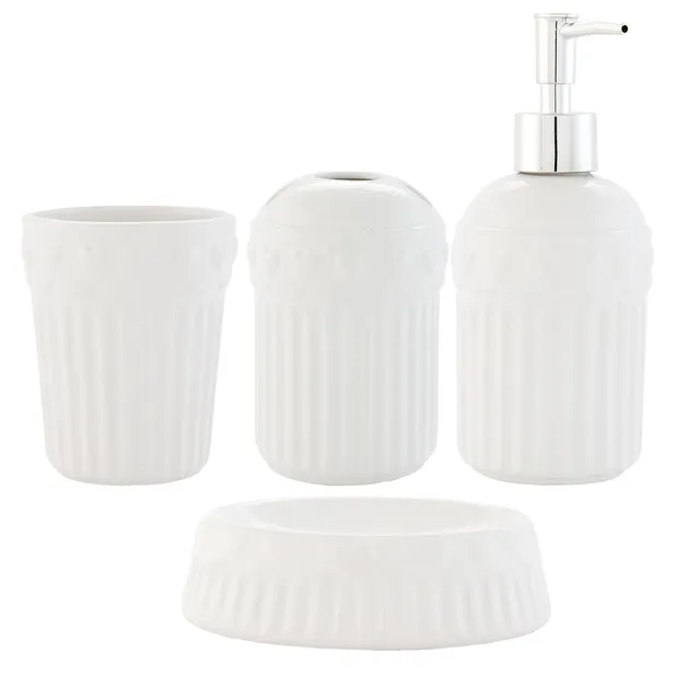clayre-eef-badezimmer-set-keramik-wei-4-teilig-landhaus image 1