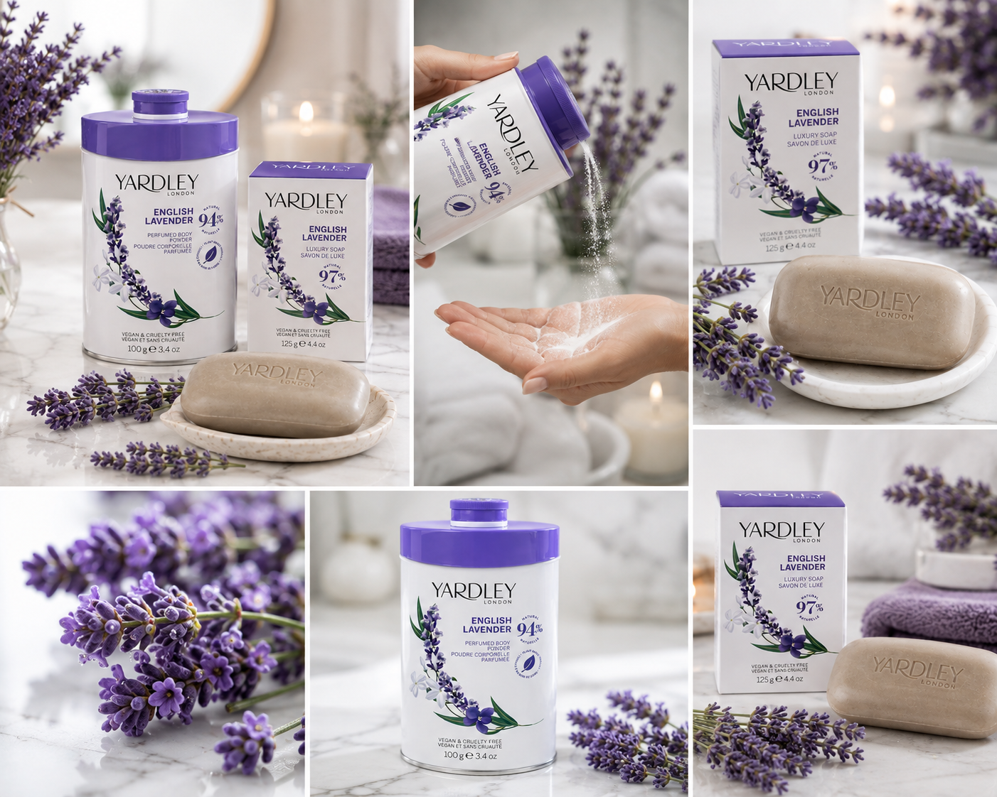 yardley-london-english-lavender-pflegeset-puder-100g-seife image 4