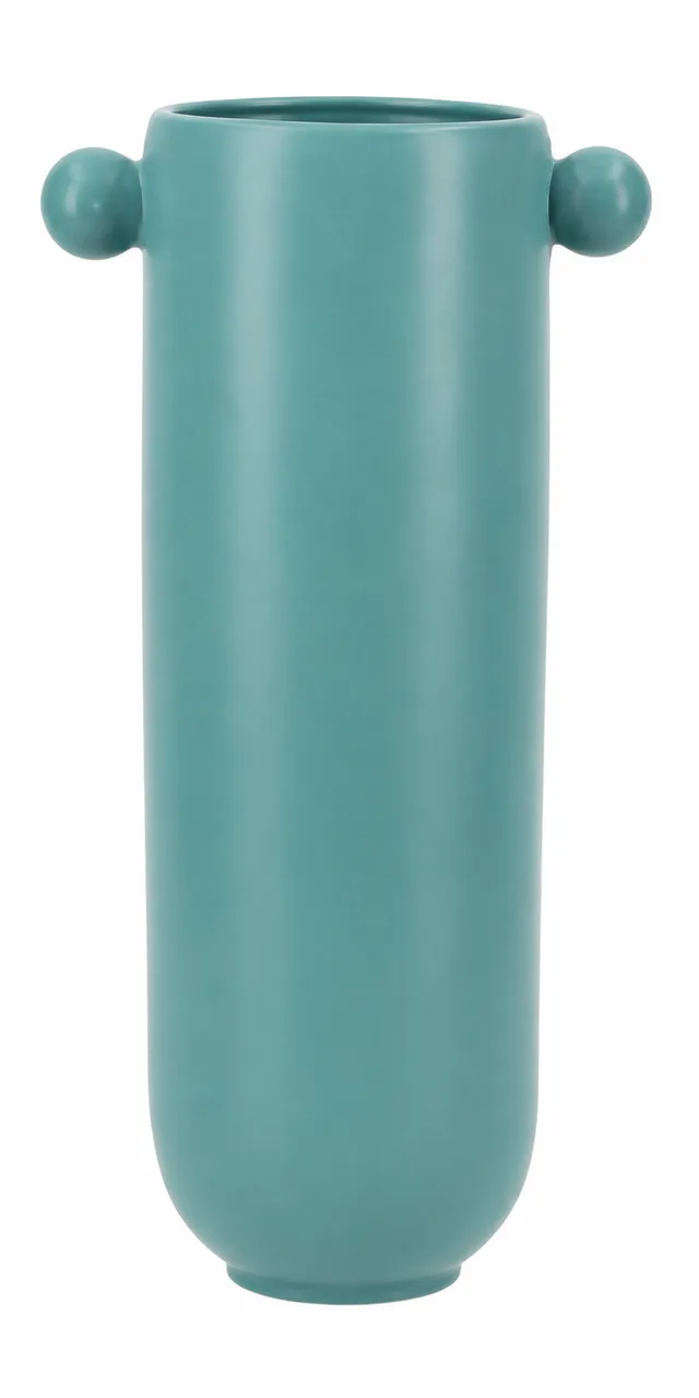 nesbel-couch-dekovase-t-rkis-30-cm-vase-mit-kugelgriffen image 1