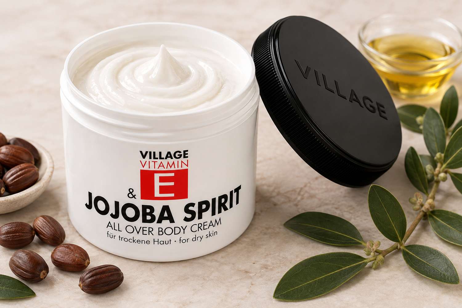 village-jojoba-body-cream-vitamin-e-500-ml-trocken image 2