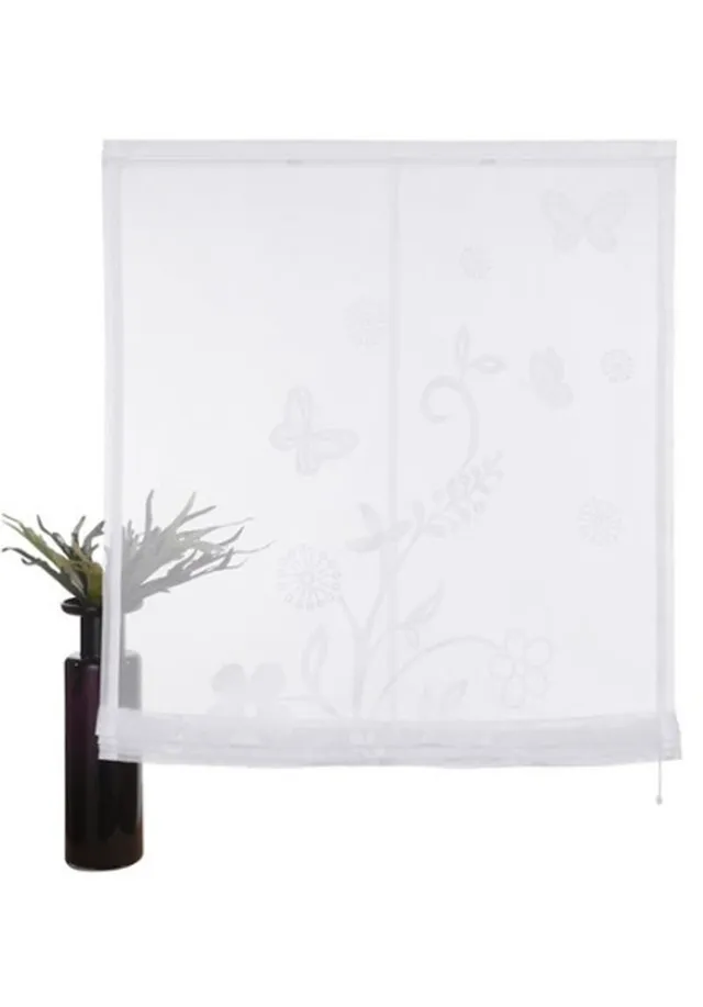 my-home-saltillo-raffrollo-transparent-wei-160-cm-schmetterling image 1