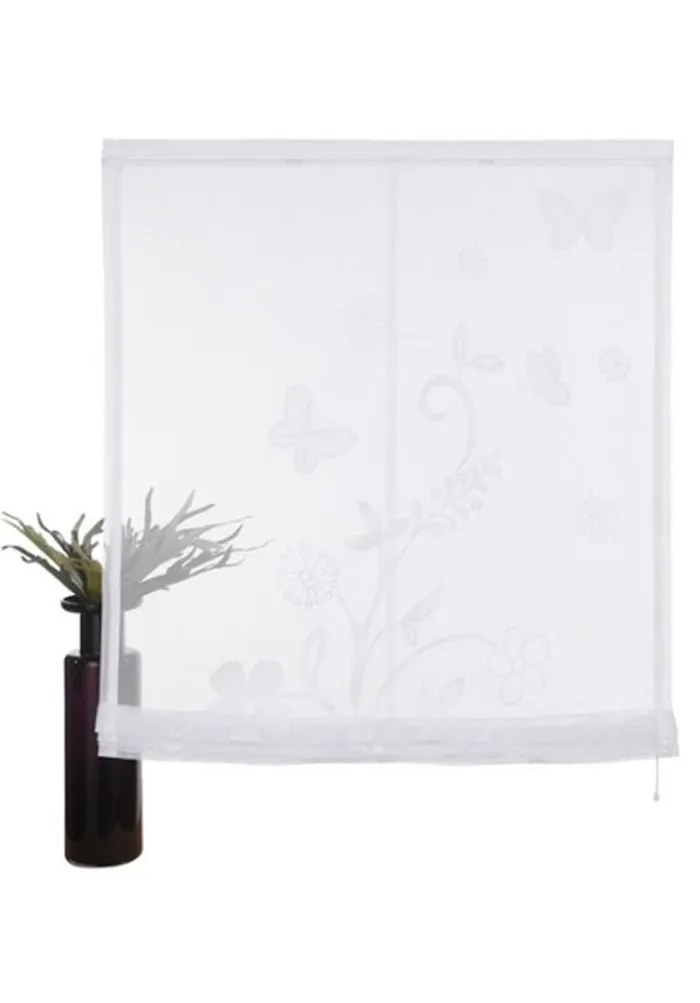 my-home-saltillo-raffrollo-transparent-wei-160-cm-schmetterling image 1