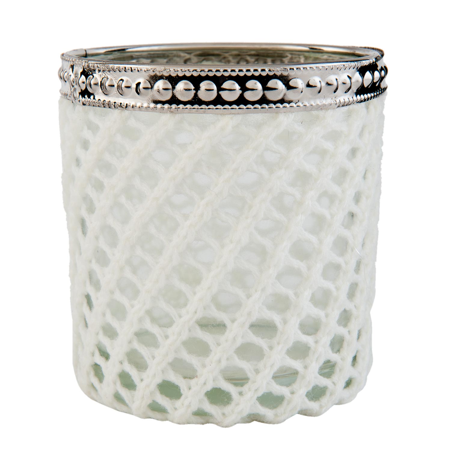 clayre-eef-teelichthalter-glas-mit-wollmantel-landhaus-8x9-cm image 1