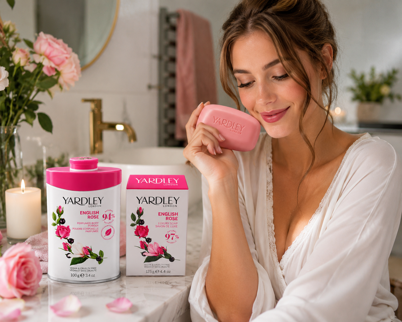 yardley-london-english-rose-pflegeset-puder-100g-seife-125g image 4