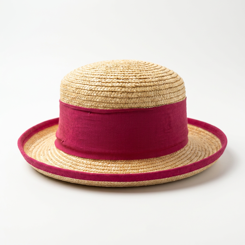 samis-strohh-te-florentiner-strohhut-natur-pink-one-size image 8