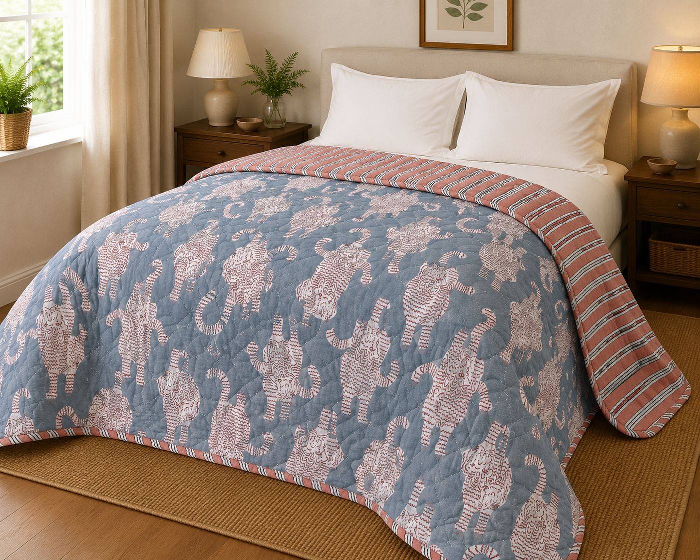 nesbel-wohndecke-quilt-optik-baumwolle-140x220-cm image 2