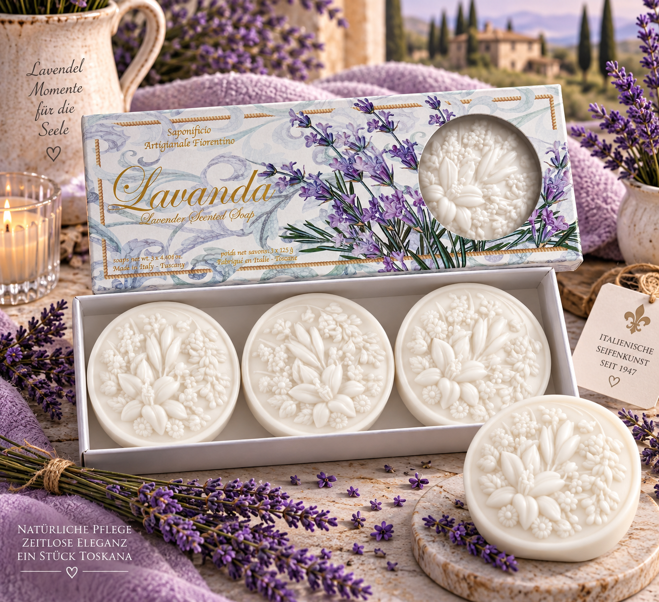 saponificio-fiorentino-lavanda-seifenset-3x125-g-lavendel image 2