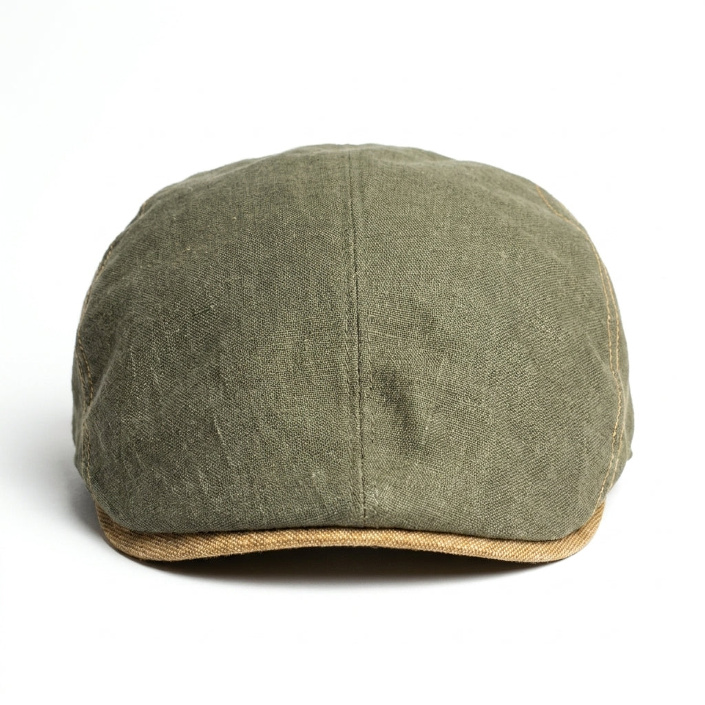 samis-flatcaps-flatcap-leinen-schieberm-tze-oliv-sommer image 1