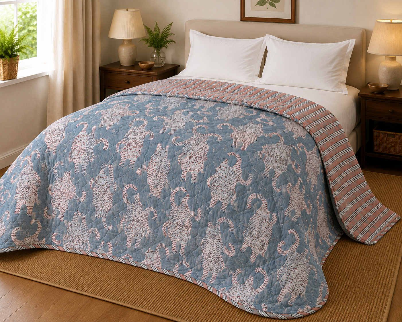 wohndecke-baumwolle-quilt-optik-140x180-cm-gesteppt image 2
