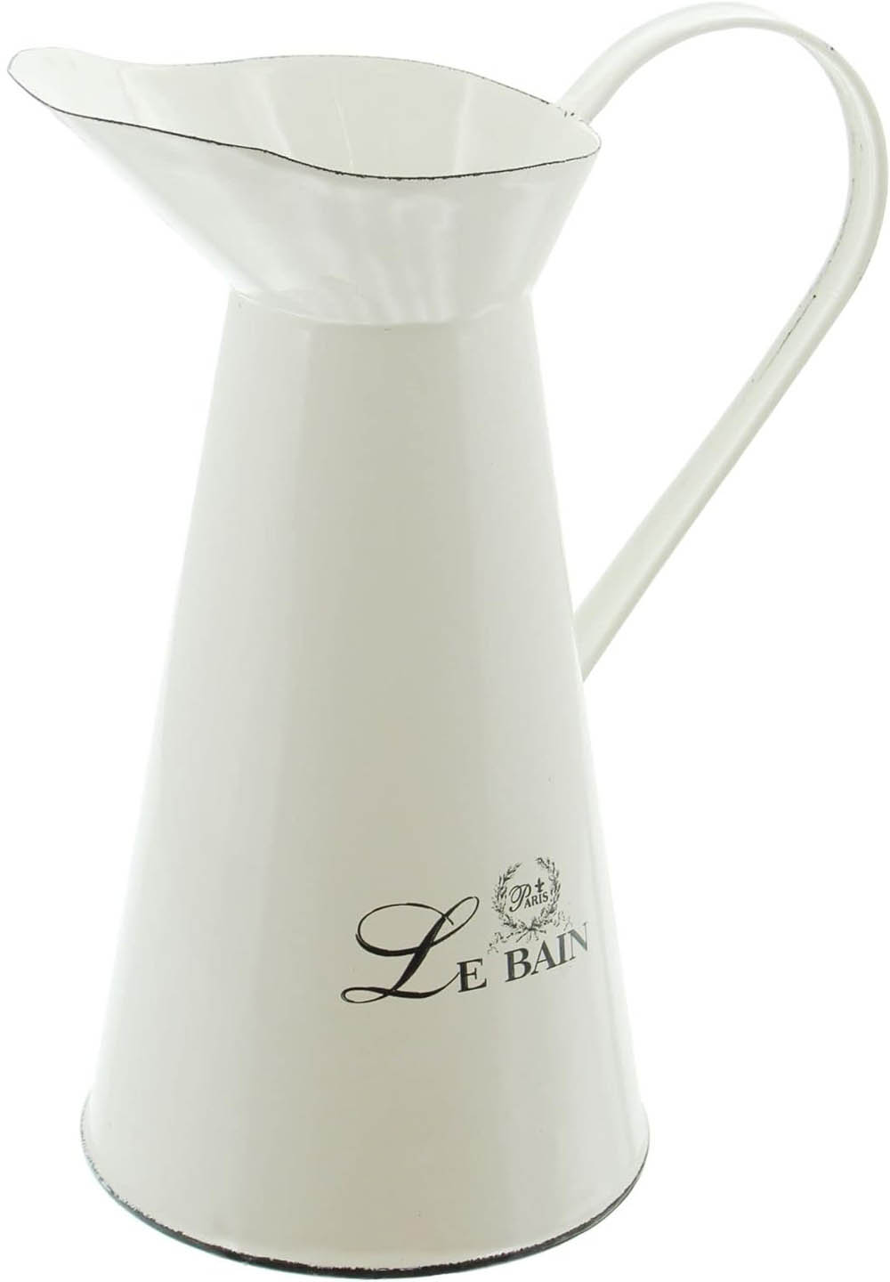 le-bain-waschkrug-shabby-metall-creme-wei-26-cm-vintage image 1