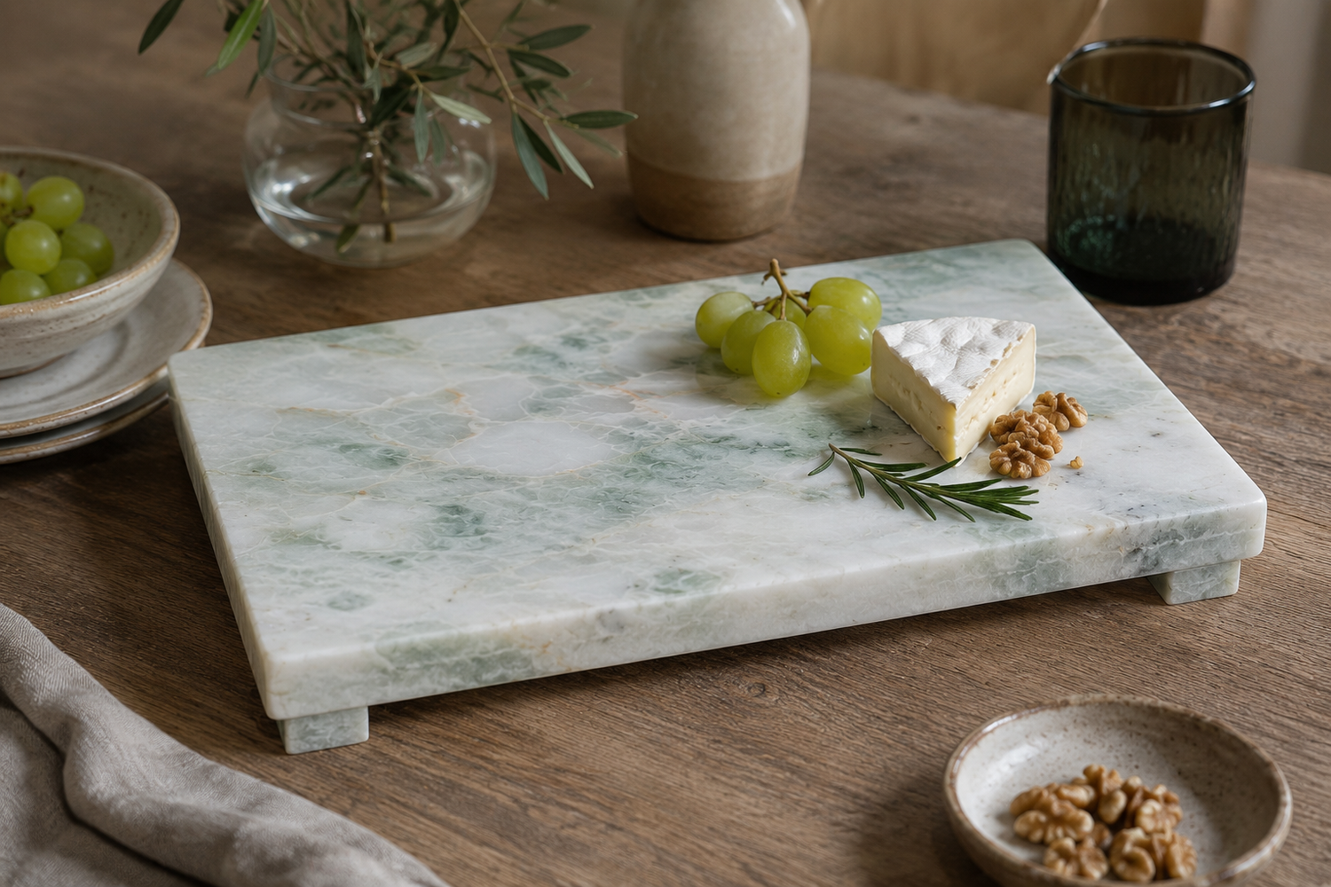 marmor-servierplatte-mit-f-en-31x23-cm-wei-k-seplatte-naturstein image 2