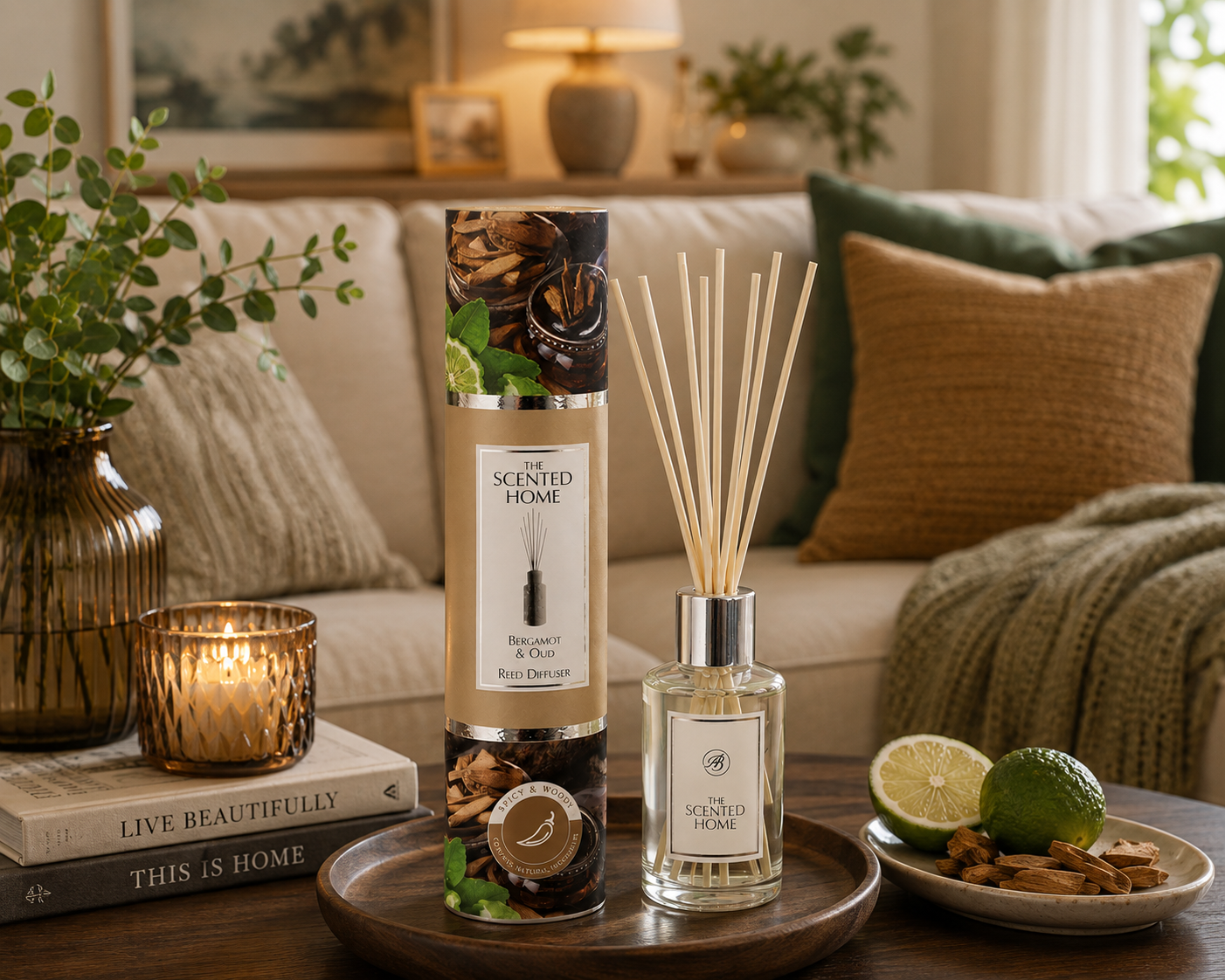 the-scented-home-bergamot-oud-raumduft-diffuser-150-ml-rattan image 4