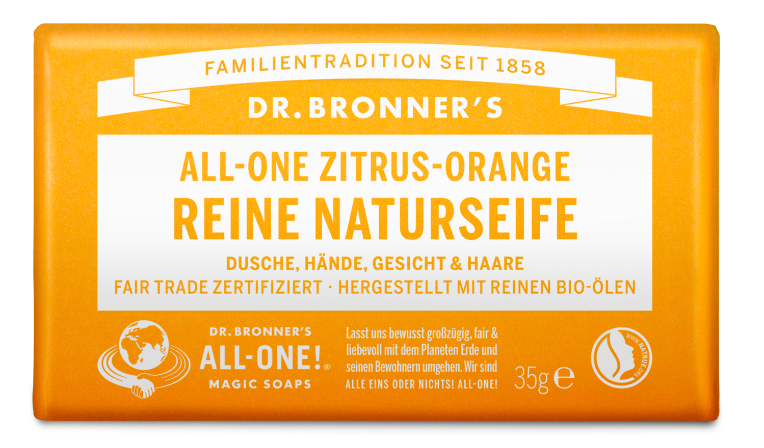 dr-bronner-s-citrus-orange-naturseife-140-g image 1