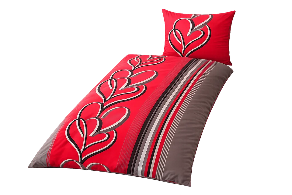 herzen-wendebettw-sche-135x200-2-teilig-rot-anthrazit-baumwollmix image 1