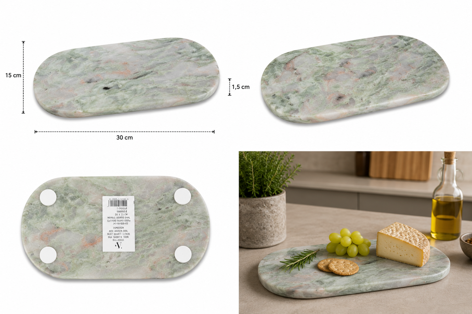 nesbel-marmor-servierplatte-oval-30x15-cm-k-seplatte-grau-braun image 2