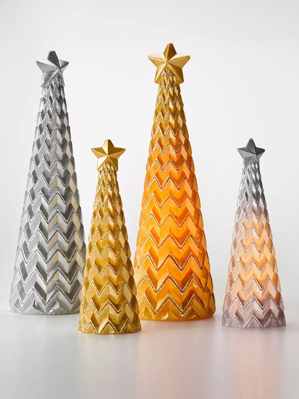 heine-home-led-dekobaum-echtwachs-weihnachtsbaum-gold-21-cm image 1
