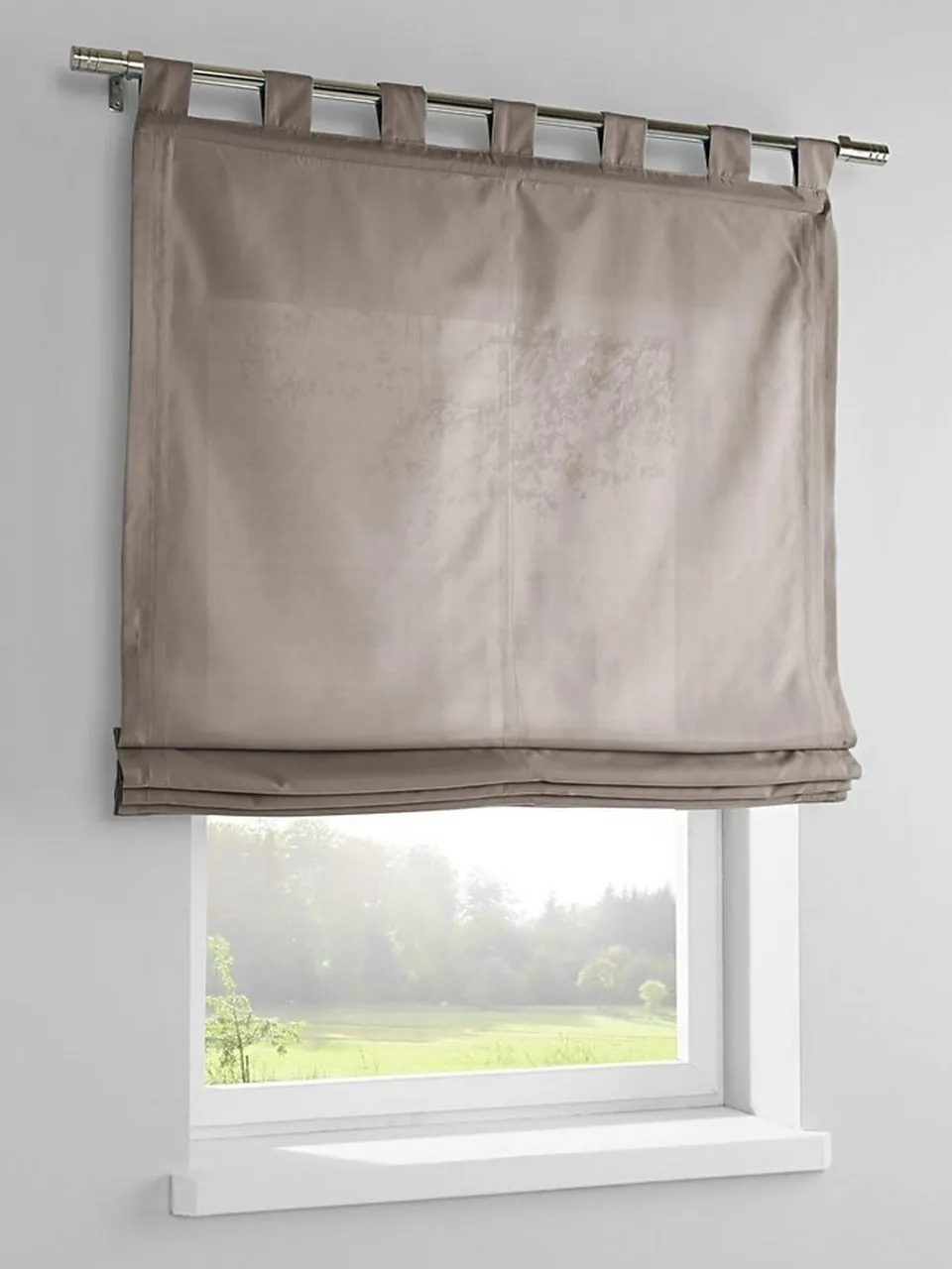 heine-home-raffrollo-taupe-140x80-blickdicht-schlaufen image 1
