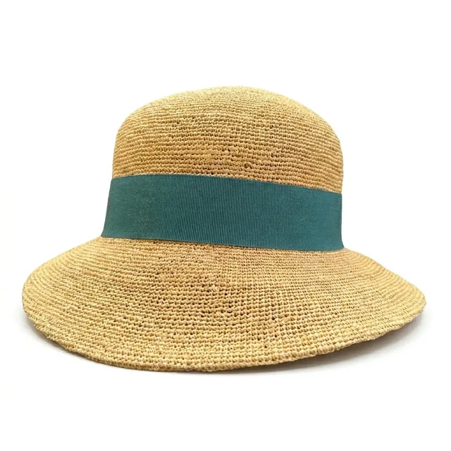 samis-schute-schute-in-raffia-hut-natur-t-rkis image 1